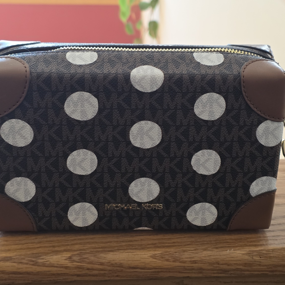 Michael Kors Black and White Polka Dot Crossbody Bag - Picture 4 of 7